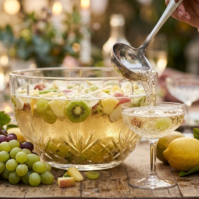 Champagnepunch met vers fruit recept