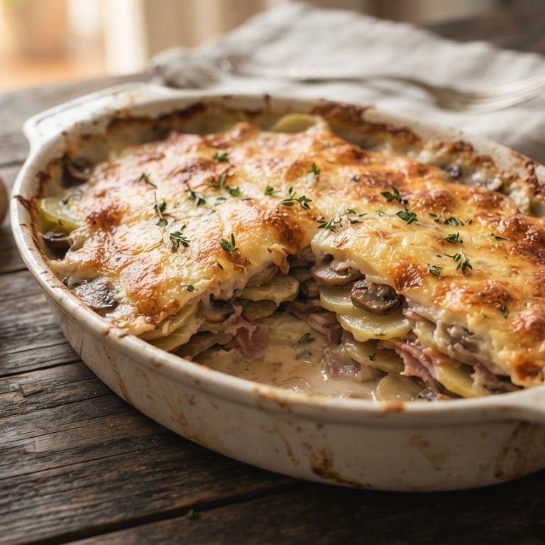 Champignon-aardappelgratin recept