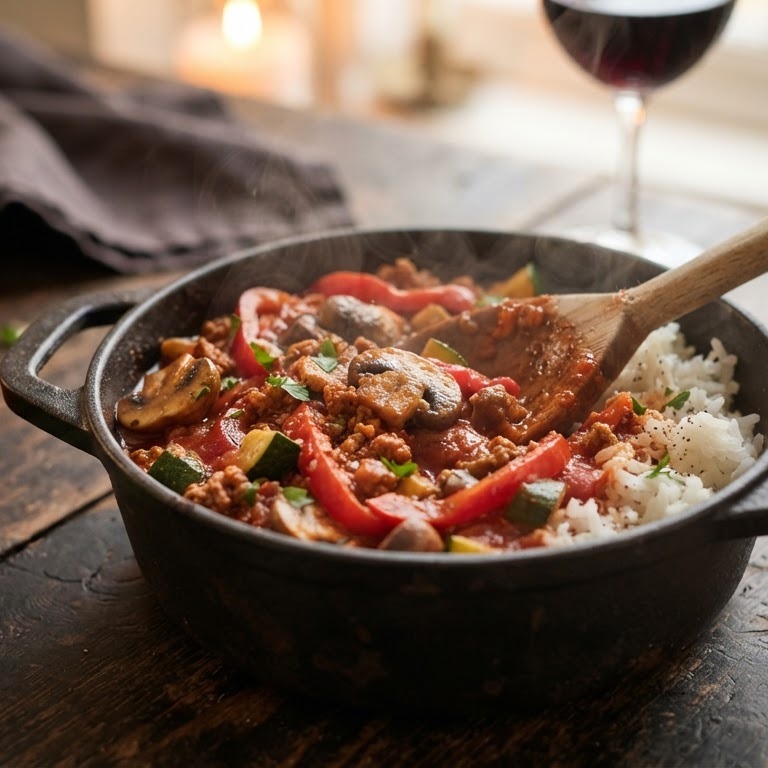 Champignon-paprika pot recept