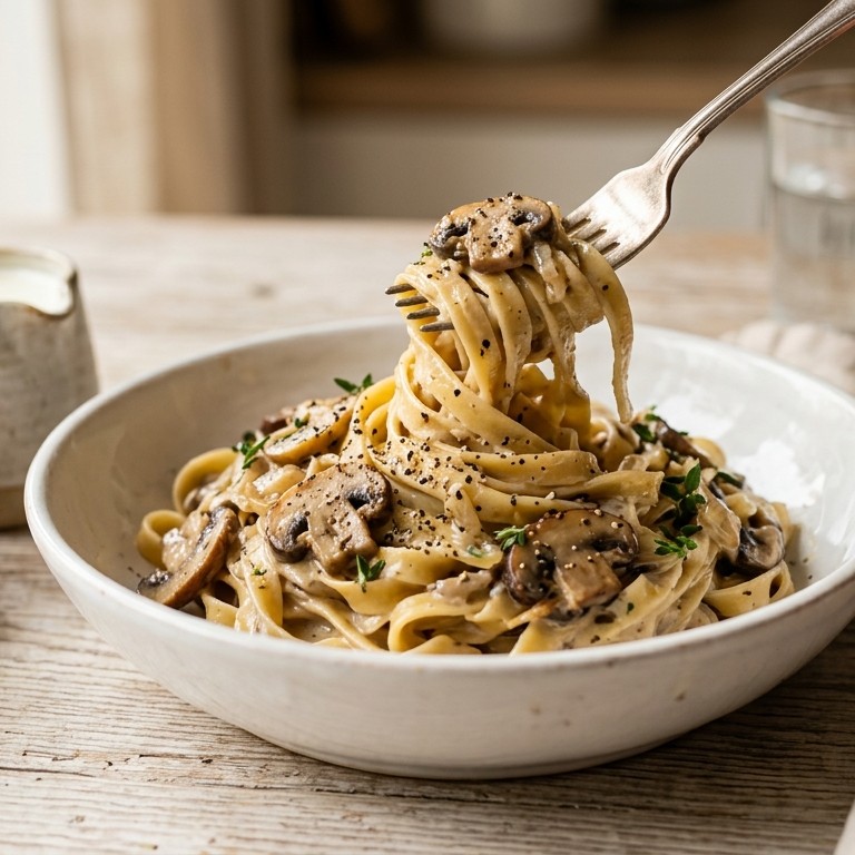 Champignon room pasta recept