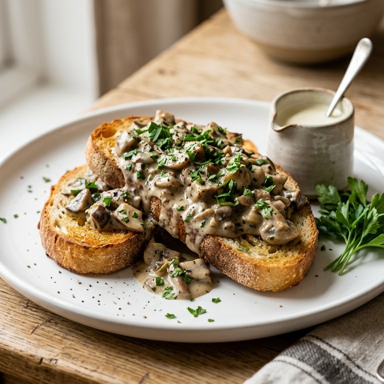 Champignonnencreme met geroosterd brood recept