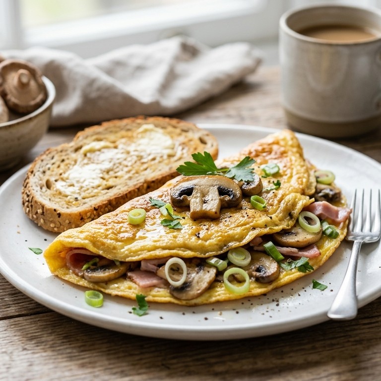 Champignonomelet recept