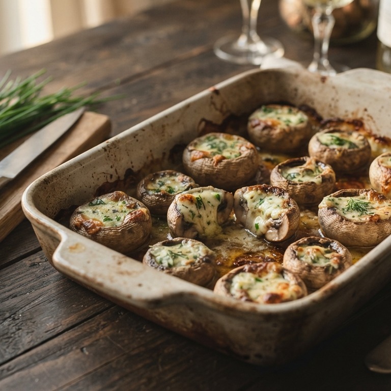 Champignons gevuld met kruidenkaas recept