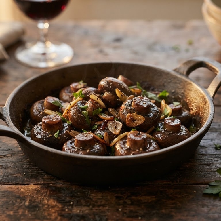 Champignons met knoflook recept