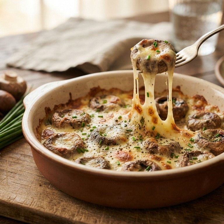 Champignons met kruidenkaas recept