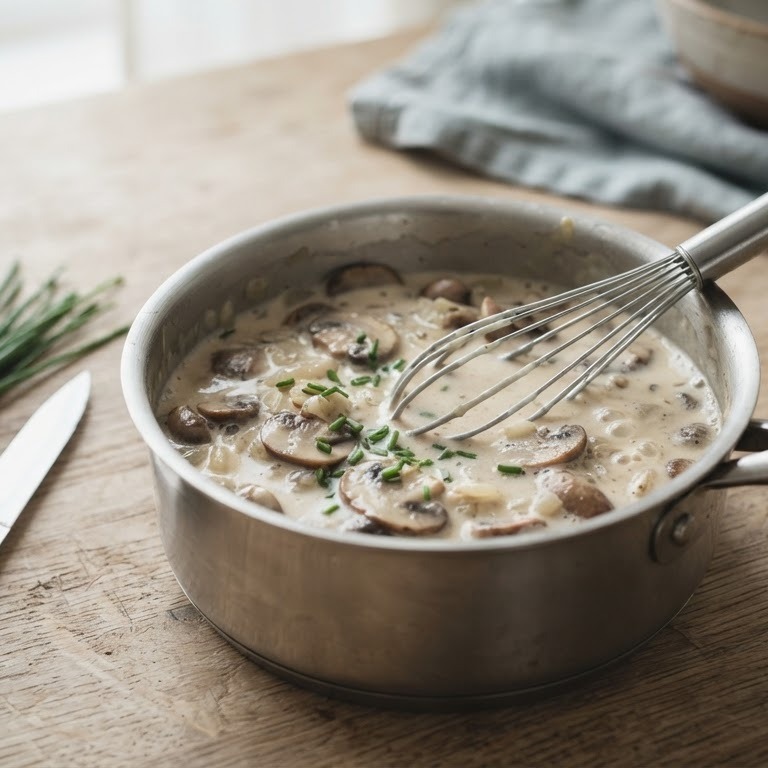 Champignonsaus met kookroom recept