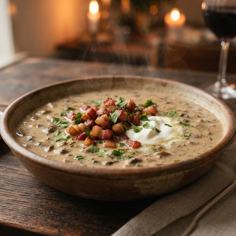Champignonsoep (met spekjes) recept