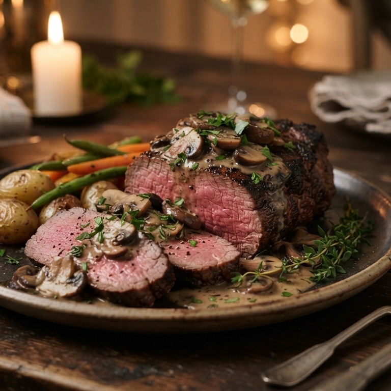 Chataubriand met champignonroomsaus recept