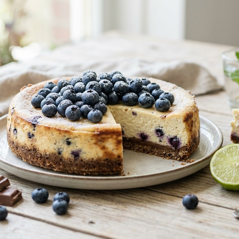 Cheesecake met blauwe bessen recept