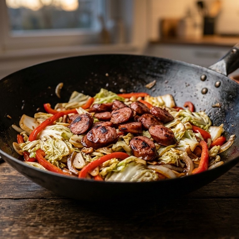 Chinese kool met rookworst recept