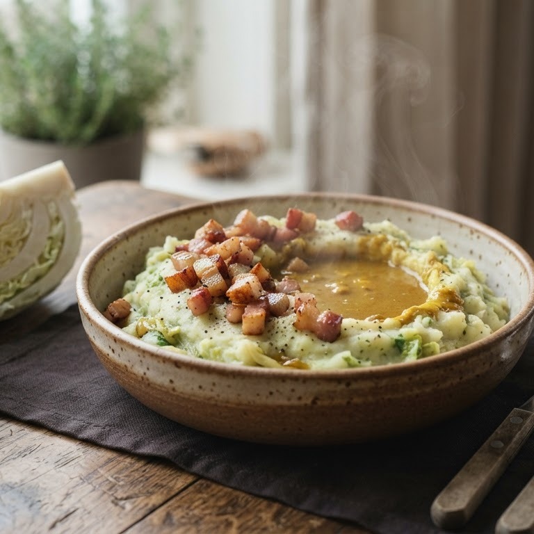 Chinese koolstampot met spekjes recept