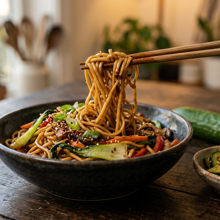 Chinese mie en sesamkomkommer recept