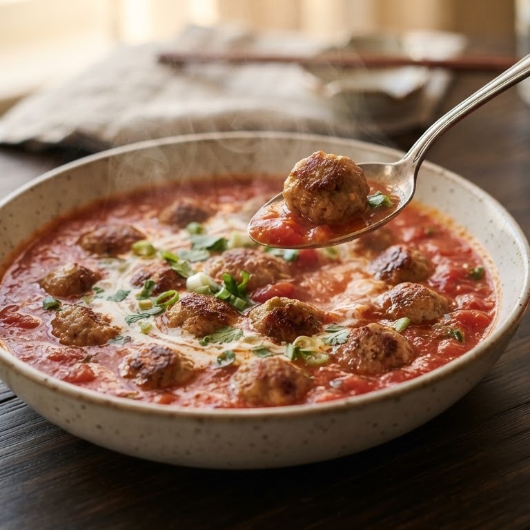 Chinese tomatensoep met gehaktballetjes recept