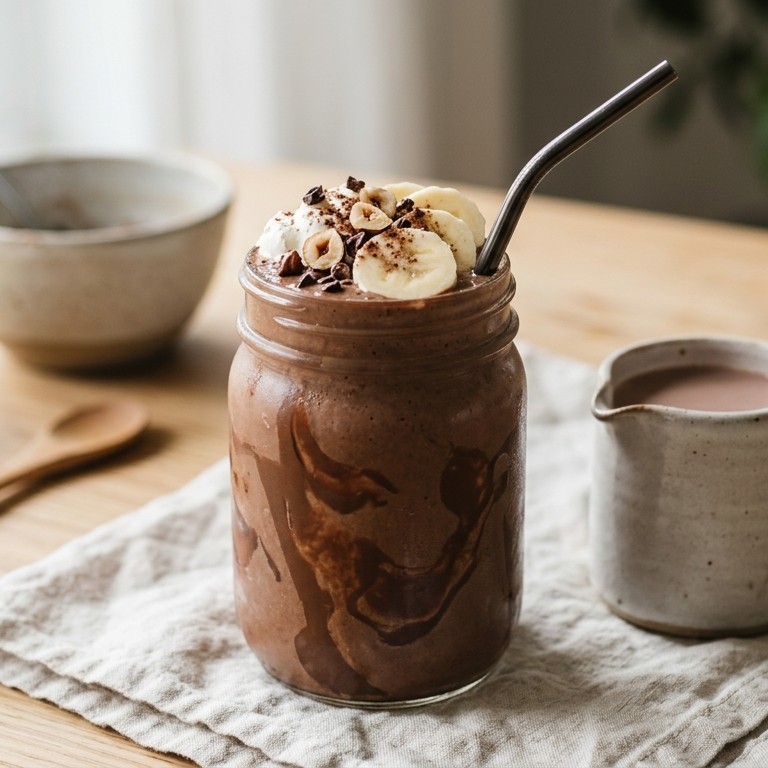 Chocobanana-smoothie met hazelnoot recept