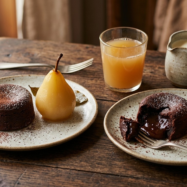 Chocolade cakejes met peren recept