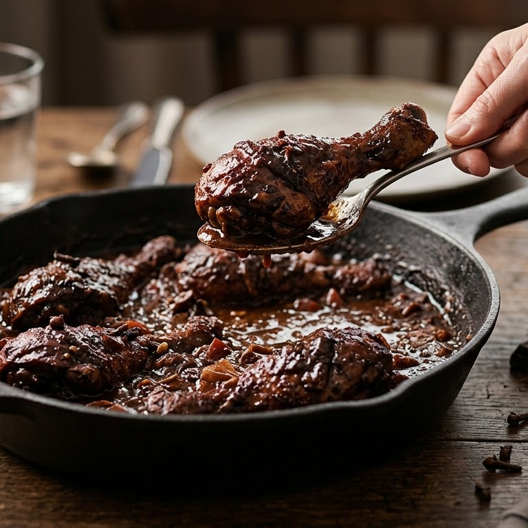 Chocolade drumsticks met tomatensaus en kruidnagelpoeder recept
