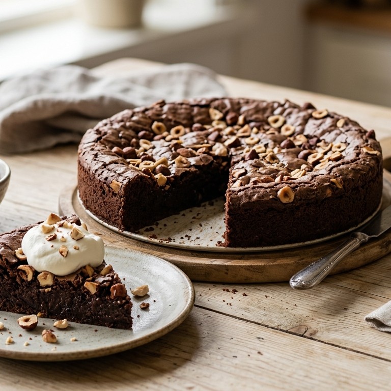 Chocolade taart met hazelnoten en amandelen recept