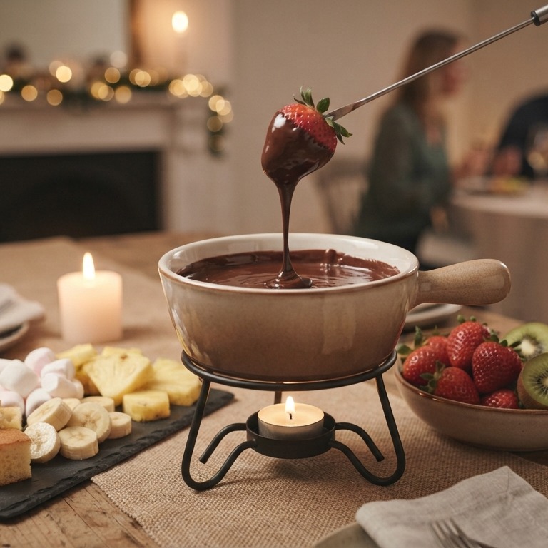 Chocoladefondue recept