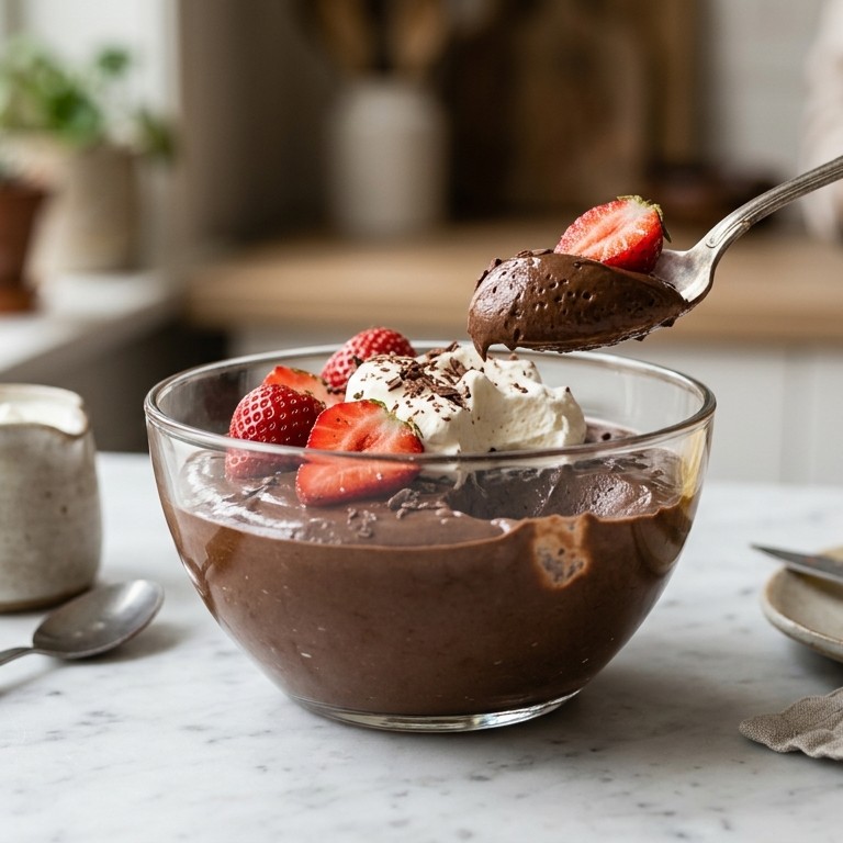 Chocolademousse met aardbeien recept