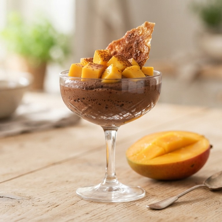 Chocolademousse met mango recept