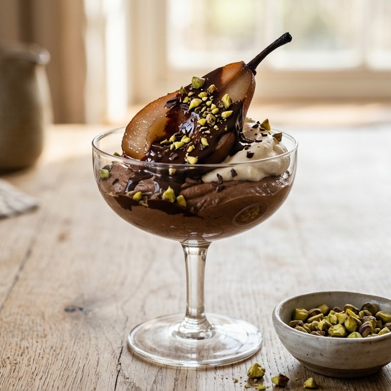 Chocoladepeer met mousse recept