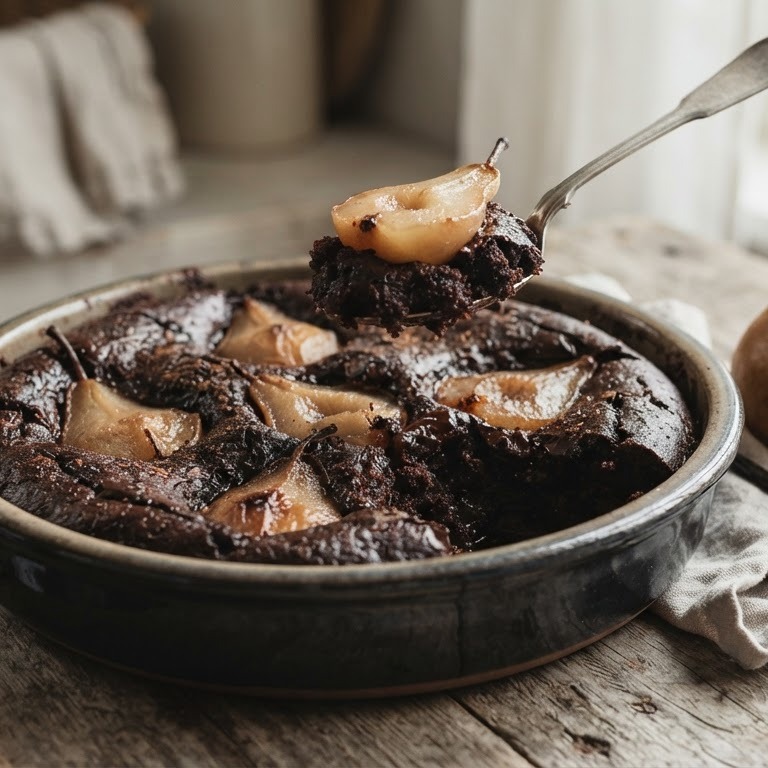 Chocoladepudding met peren recept