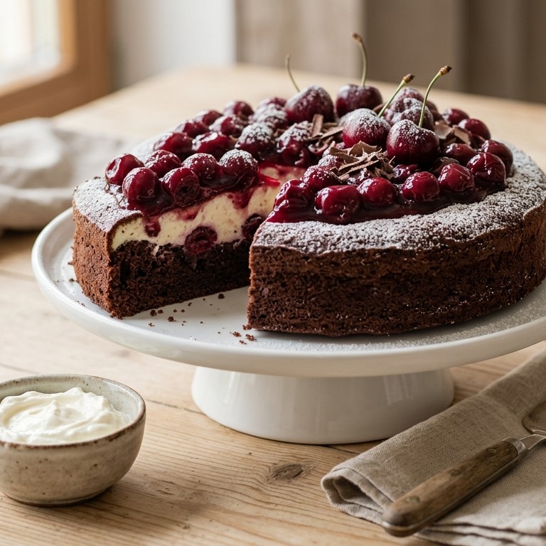 Chocoladetaart met kersen recept