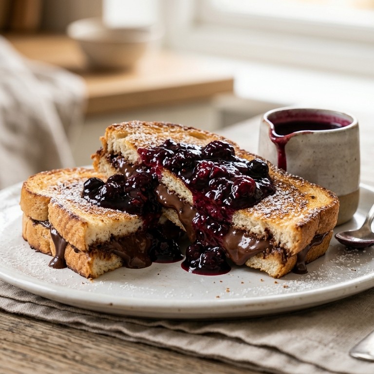 Chocoladetosti met bosvruchtensaus recept
