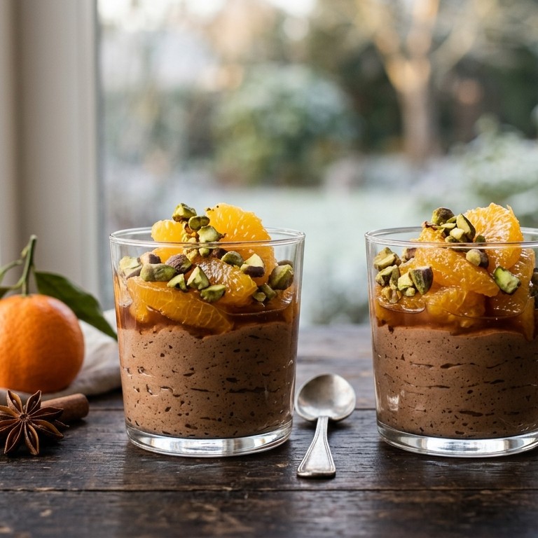 Chocomousse met sinaasappels recept