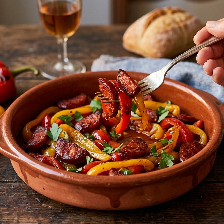 Chorizo met geroosterde paprika´s recept