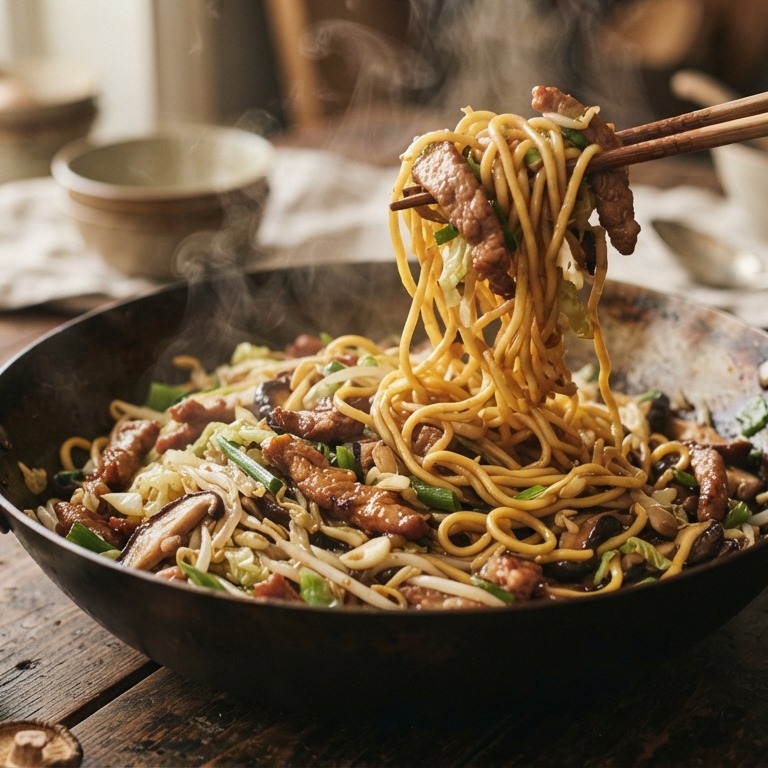 Chow Mein met Varkensvlees recept