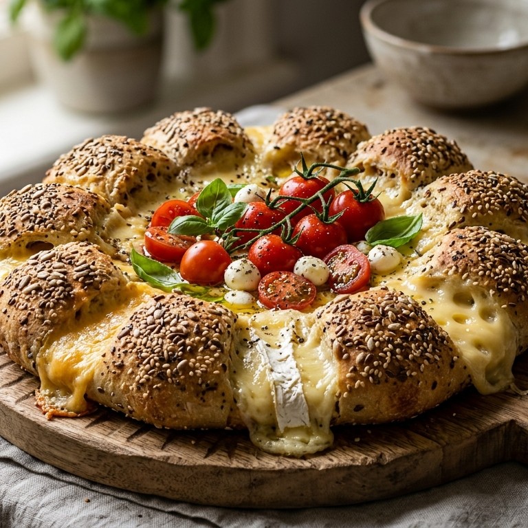 Ciabatta krans met 3 kazen recept