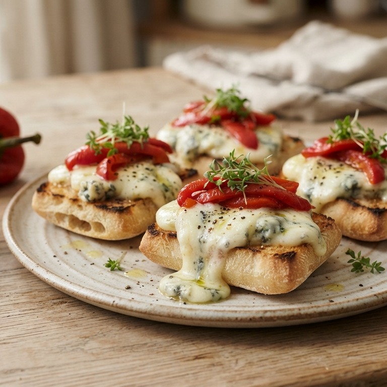 Ciabattabroodjes met gorgonzola en paprika recept