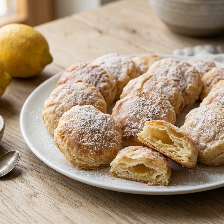 Citroen-bladerdeegkoekjes recept