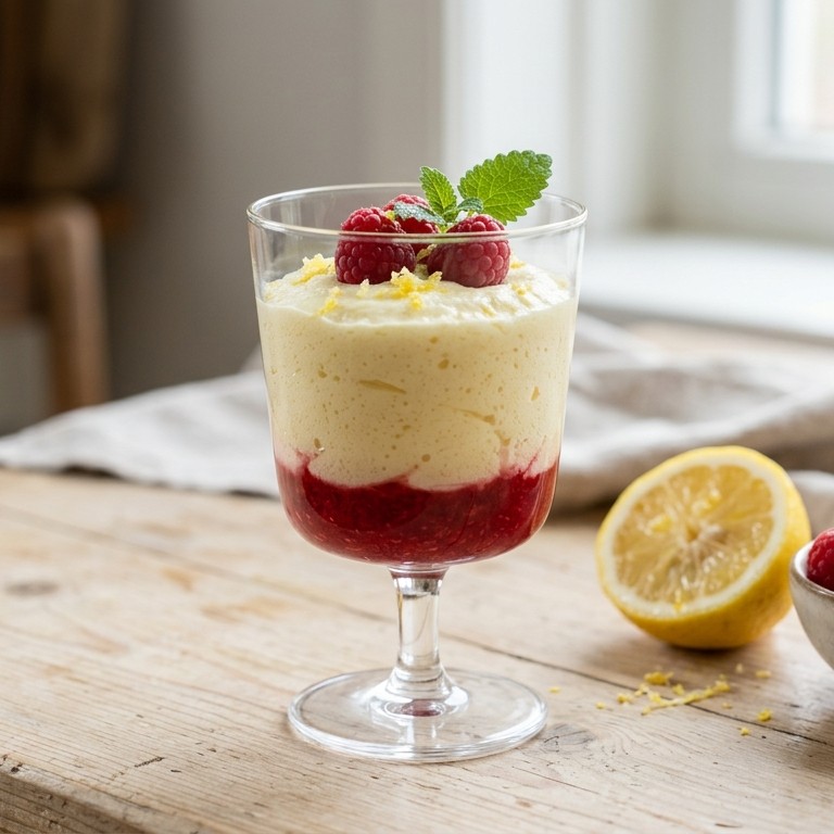 Citroenmousse met frambozenpuree recept