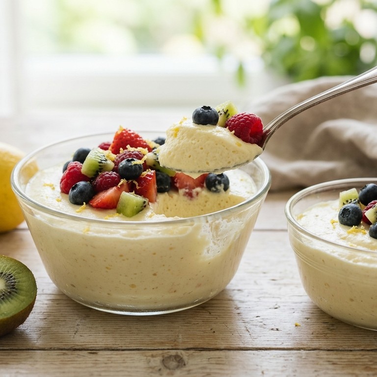 Citroenmousse met fruitsalade recept