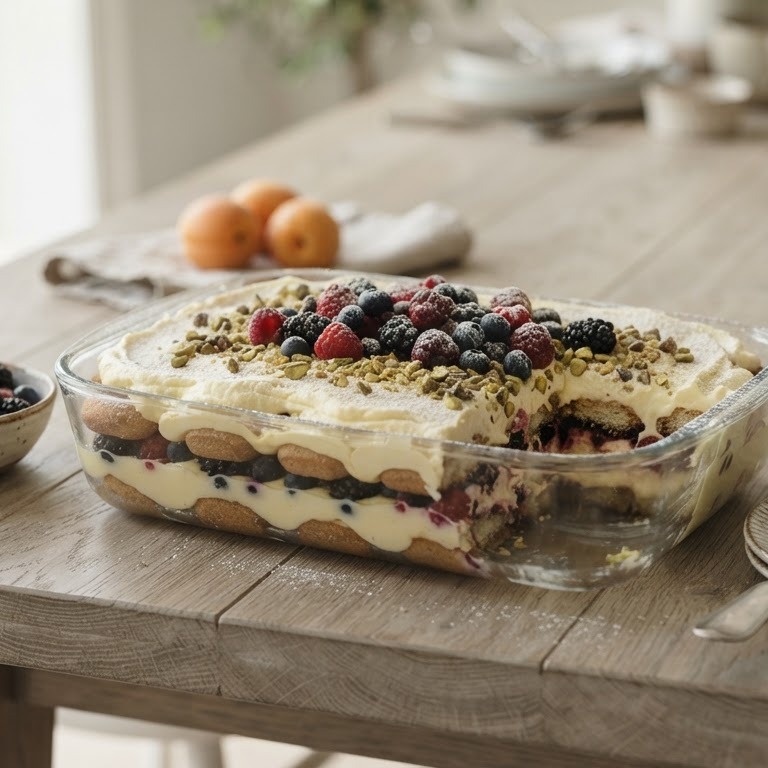 Citroentiramisu met bosvruchten voor buffet recept