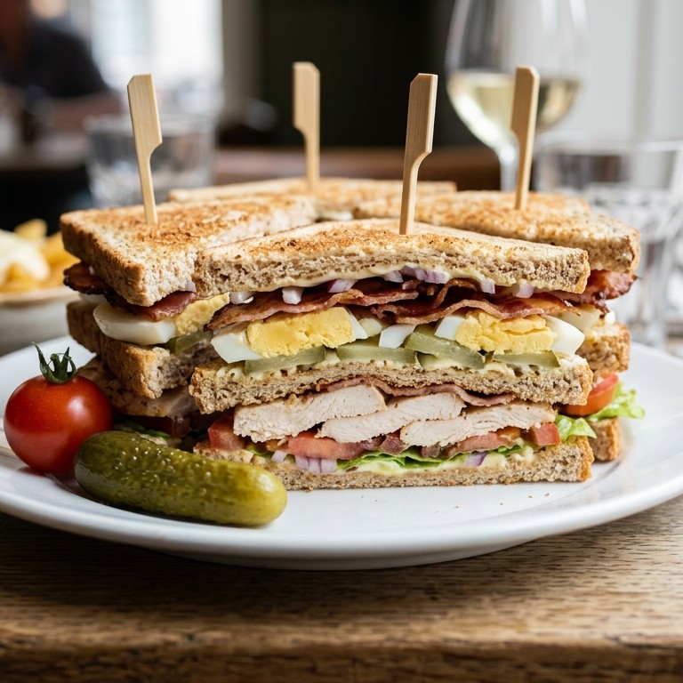 Clubsandwich met kipfilet en ontbijtspek recept