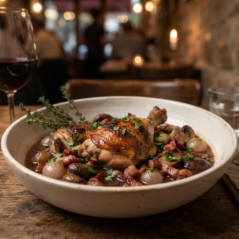 Coq au vin op klassieke wijze recept