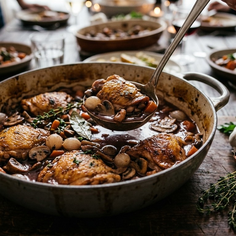 Coq au vin voor buffet recept
