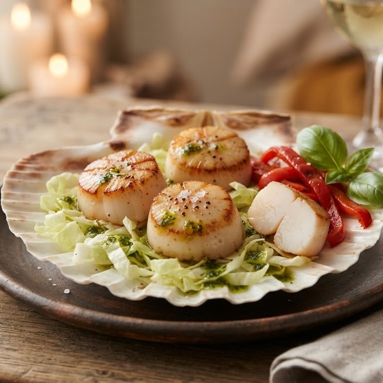 Coquille St. Jacques met ijsbergsla recept