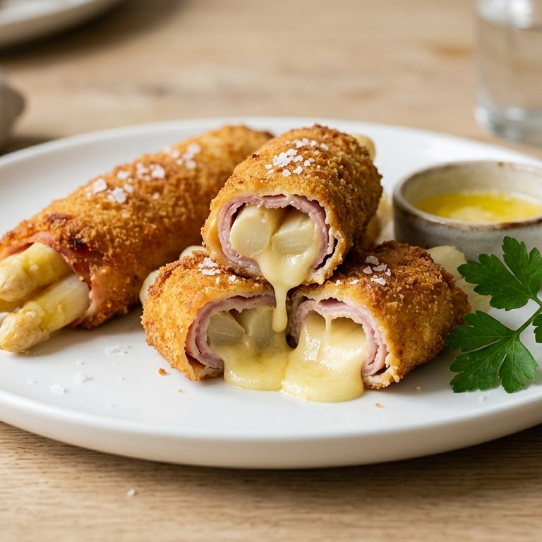 Cordon bleu van witte asperges recept