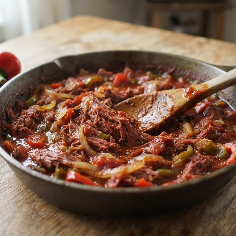 Cornedbeef met tomaat, ui en paprika recept