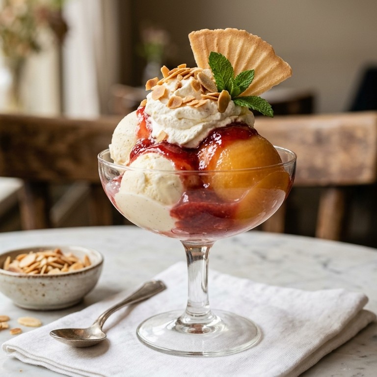 Coupe Pêche Melba recept