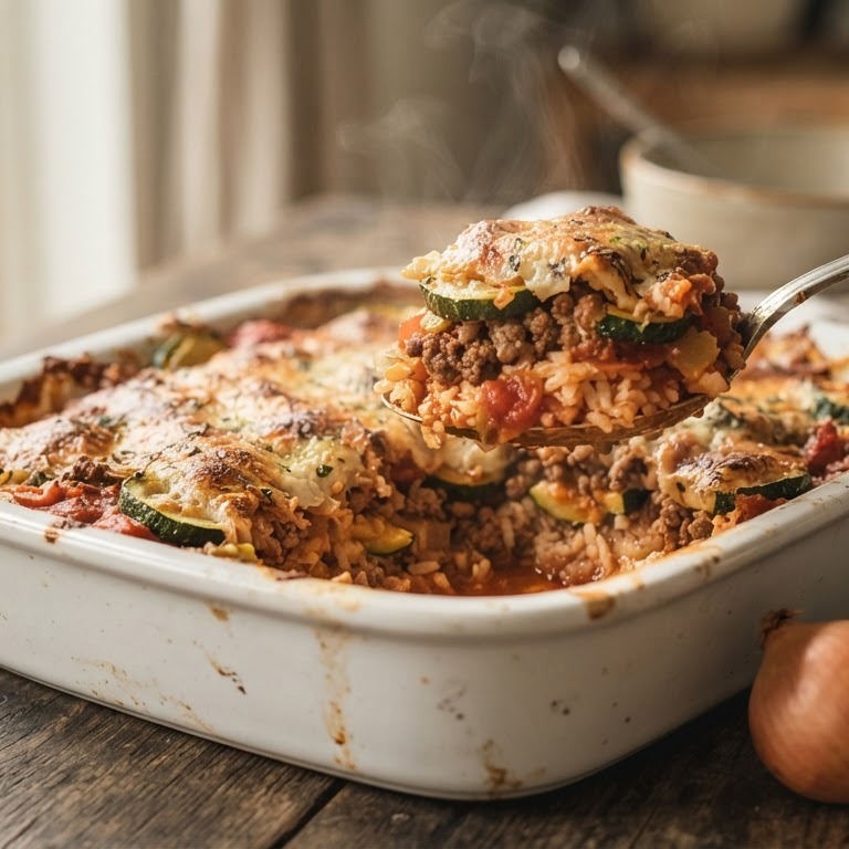 Courgette met gehakt en rijst recept