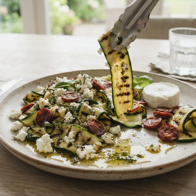Courgette met geitenkaas (lauwe zomersalade) recept