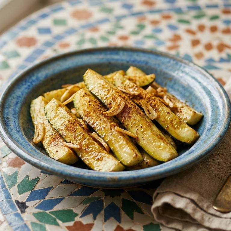 Courgette met knoflook en ras el hanout recept