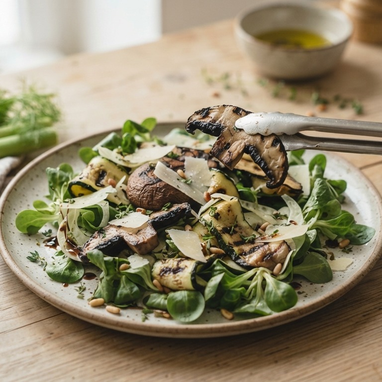 Courgette-portobellosalade recept