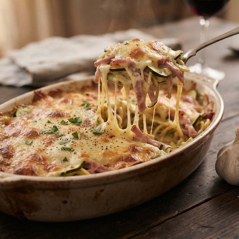Courgette schotel met ham en kaas recept