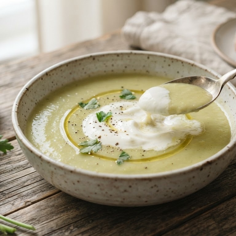 Courgette soep met creme fraiche recept